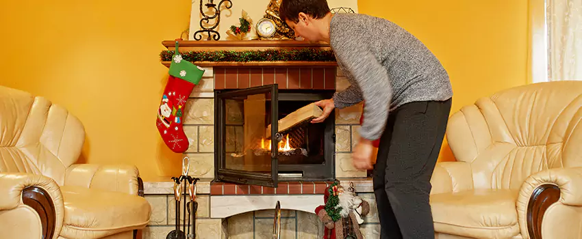 Rusted Metal Fireplace Restoration in Farmington, Utah